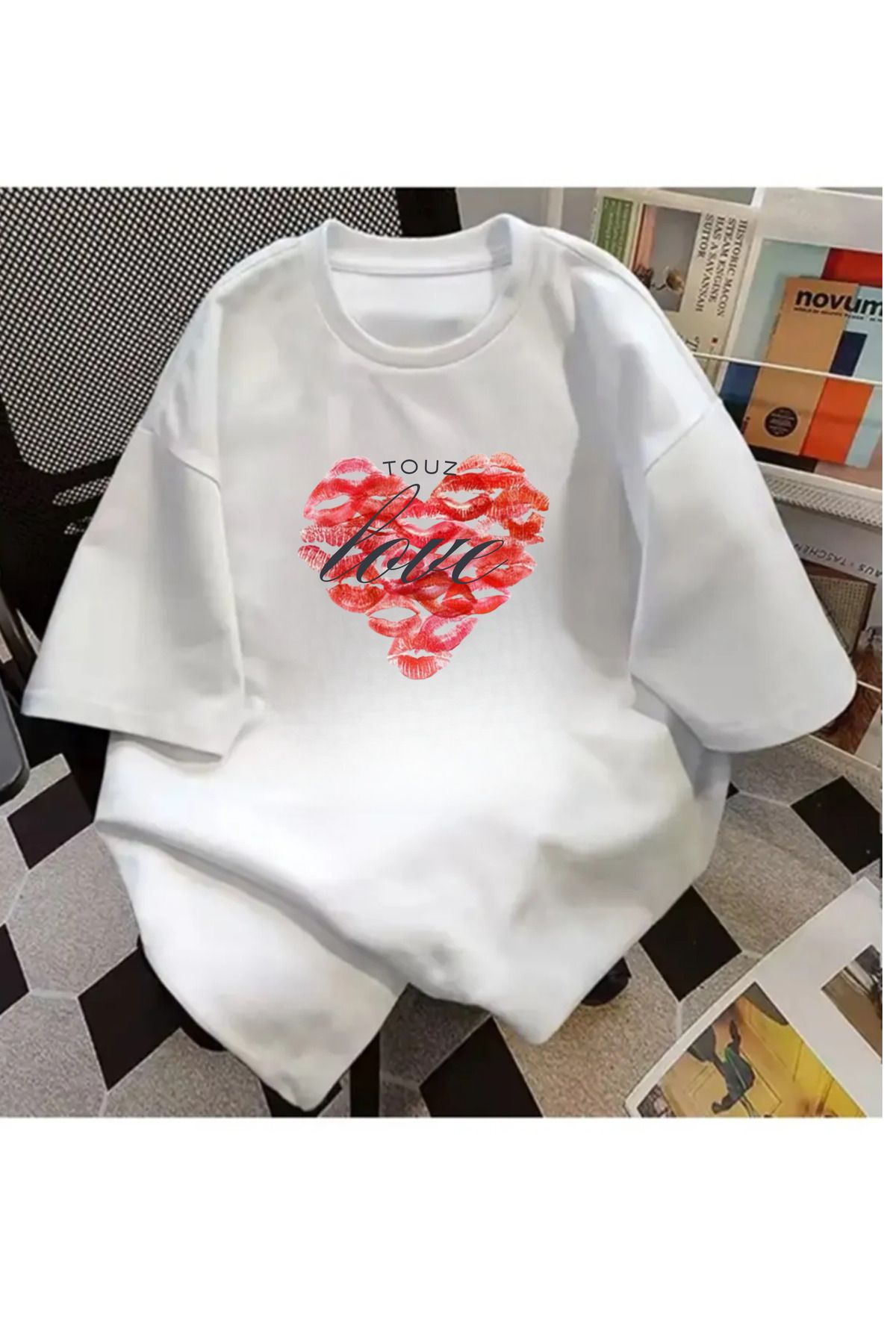 Touz Moda Touz Love Baskılı Unisex Oversize T-shirt