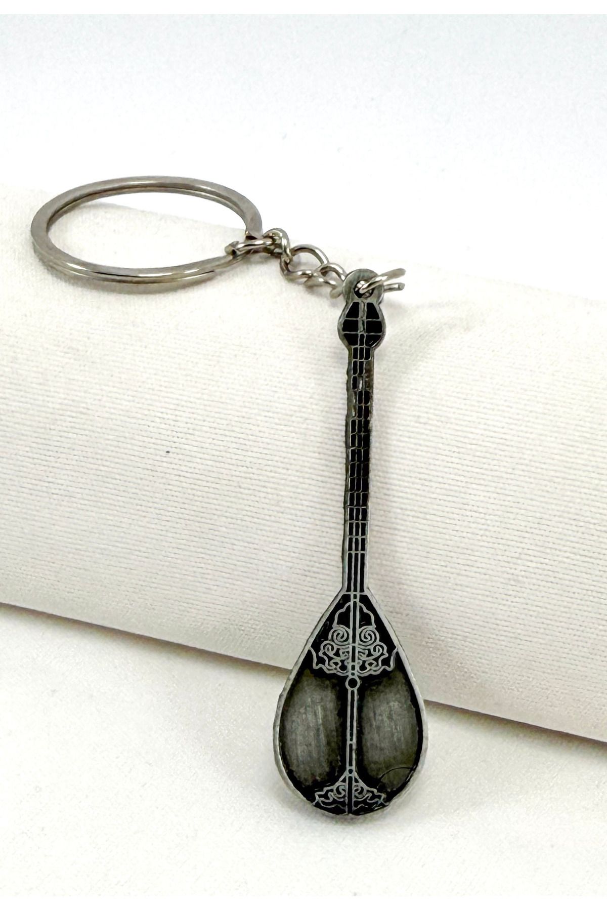 biuti Metal Bağlama Figürlü Anahtarlık, Hediyelik Enstürman Anahtarlık