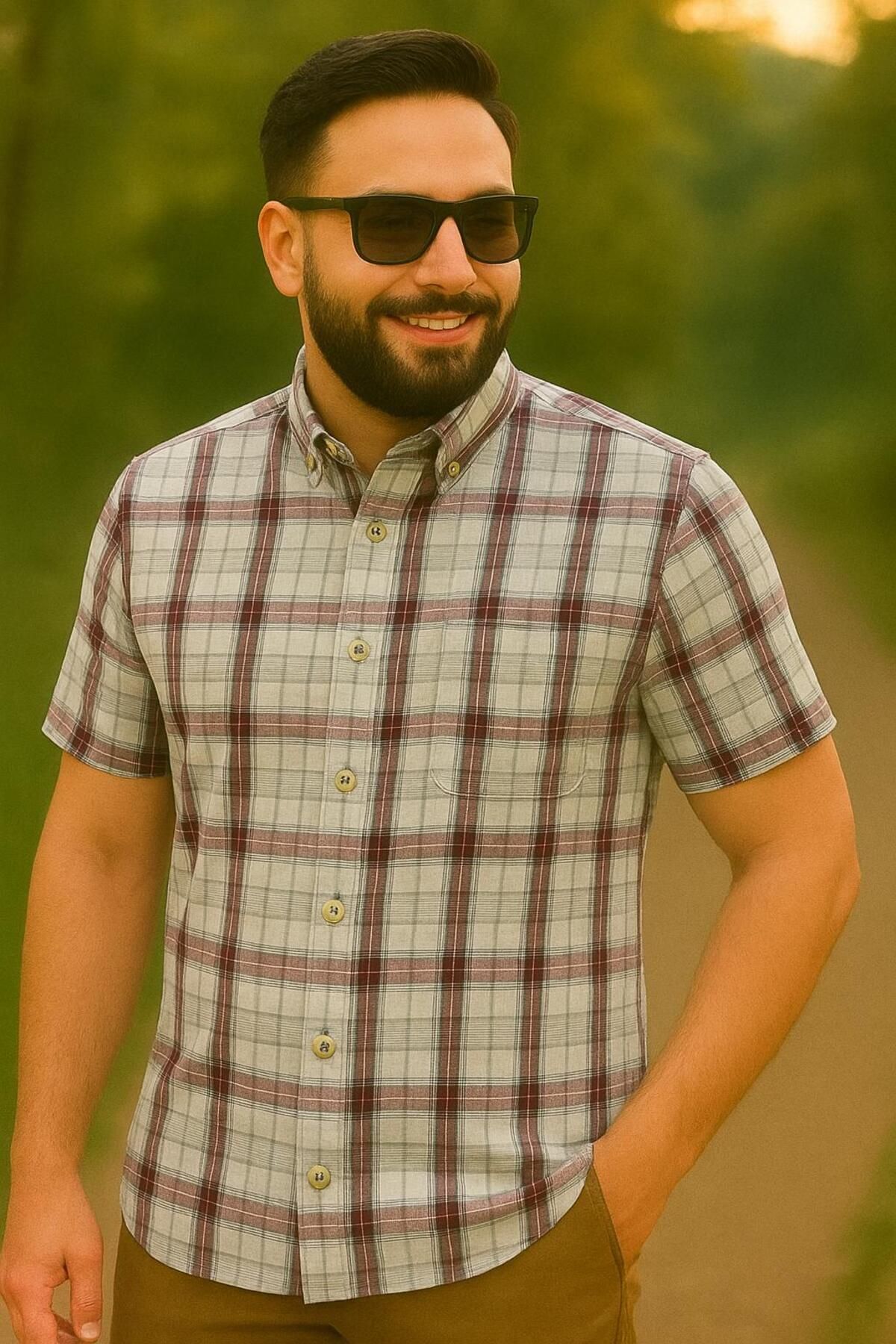 Kevser BAY GİYİM EKOSE CEPLİ BABA GÖMLEK