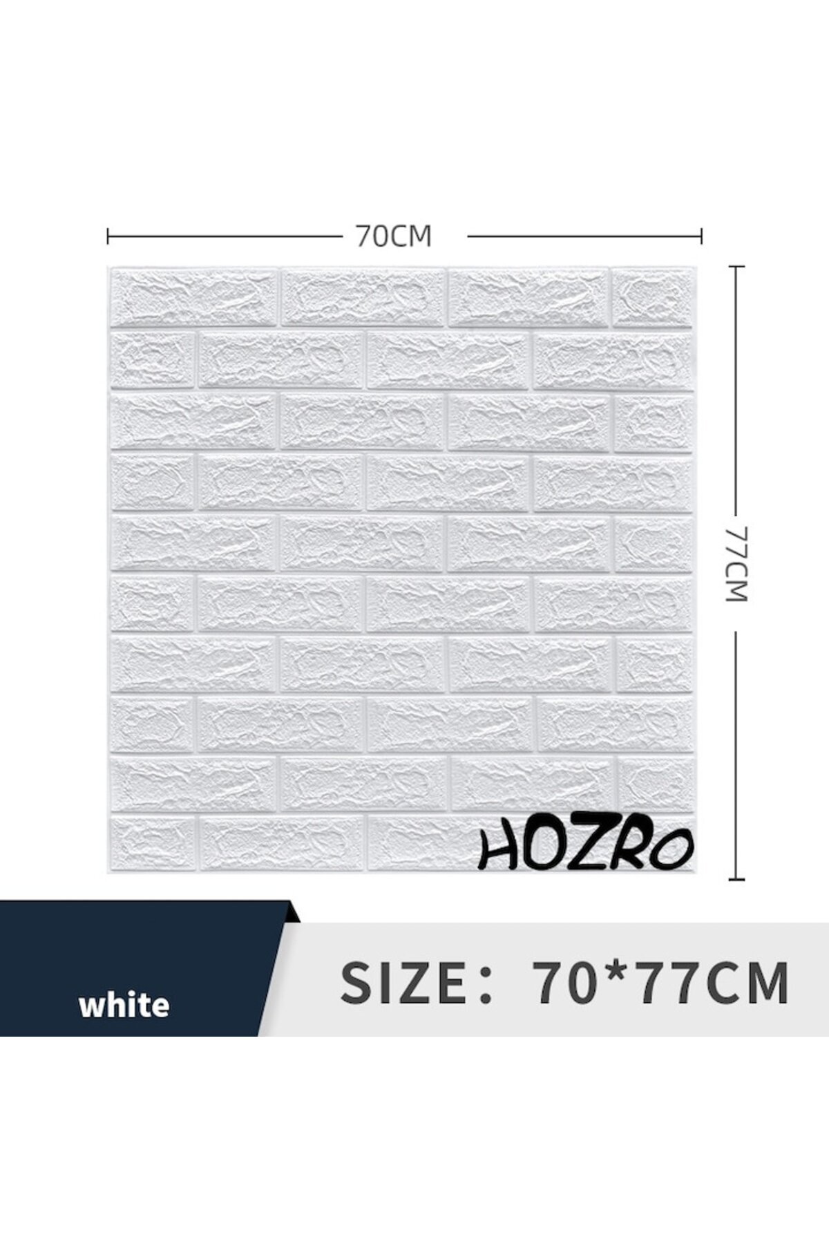 HOZRO-Set of 160 x HOZRO self-adhesive 3D wallpaper, Brick imitation pattern, White 3
