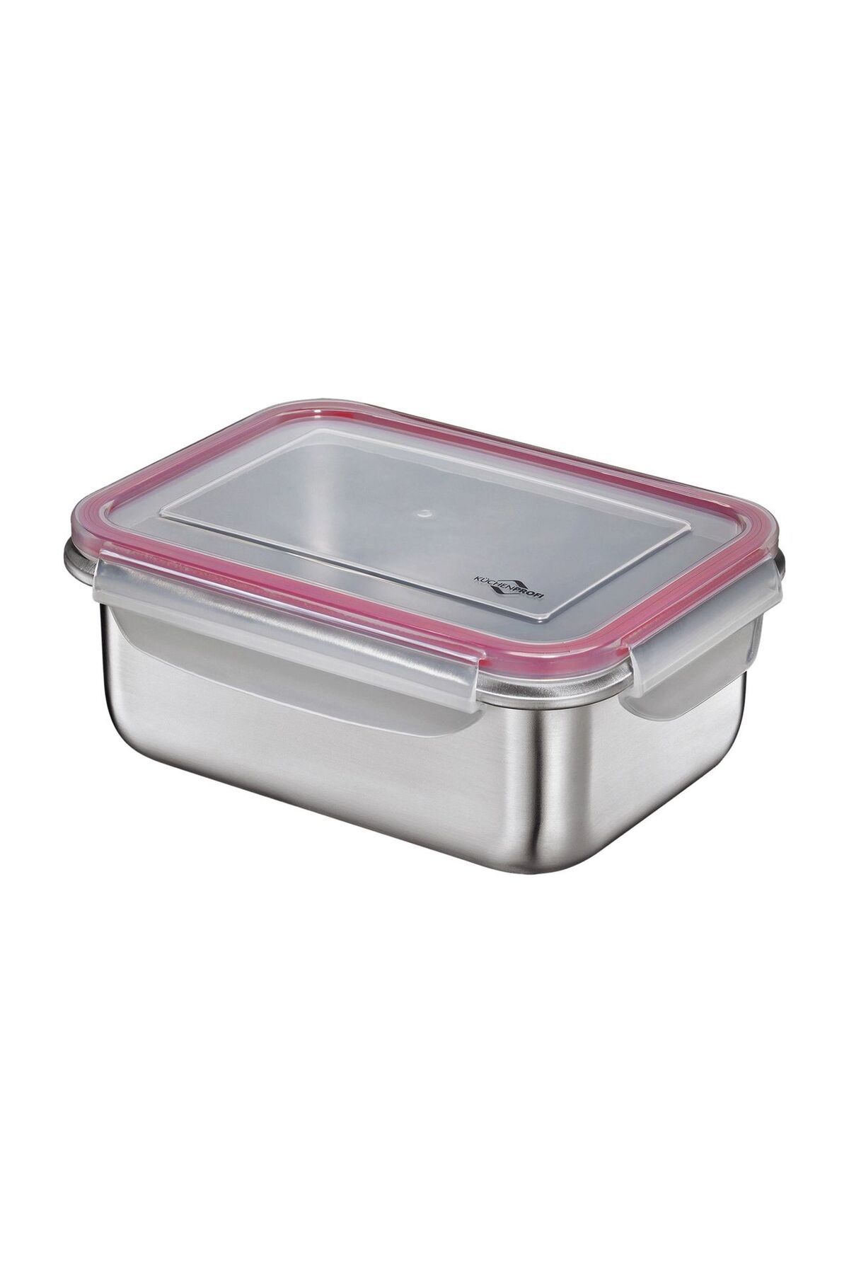 Kuchenprofi Paslanmaz Çelik Lunchbox 22x16x8,5 cm Şeffaf Kapaklı Saklama Kabı