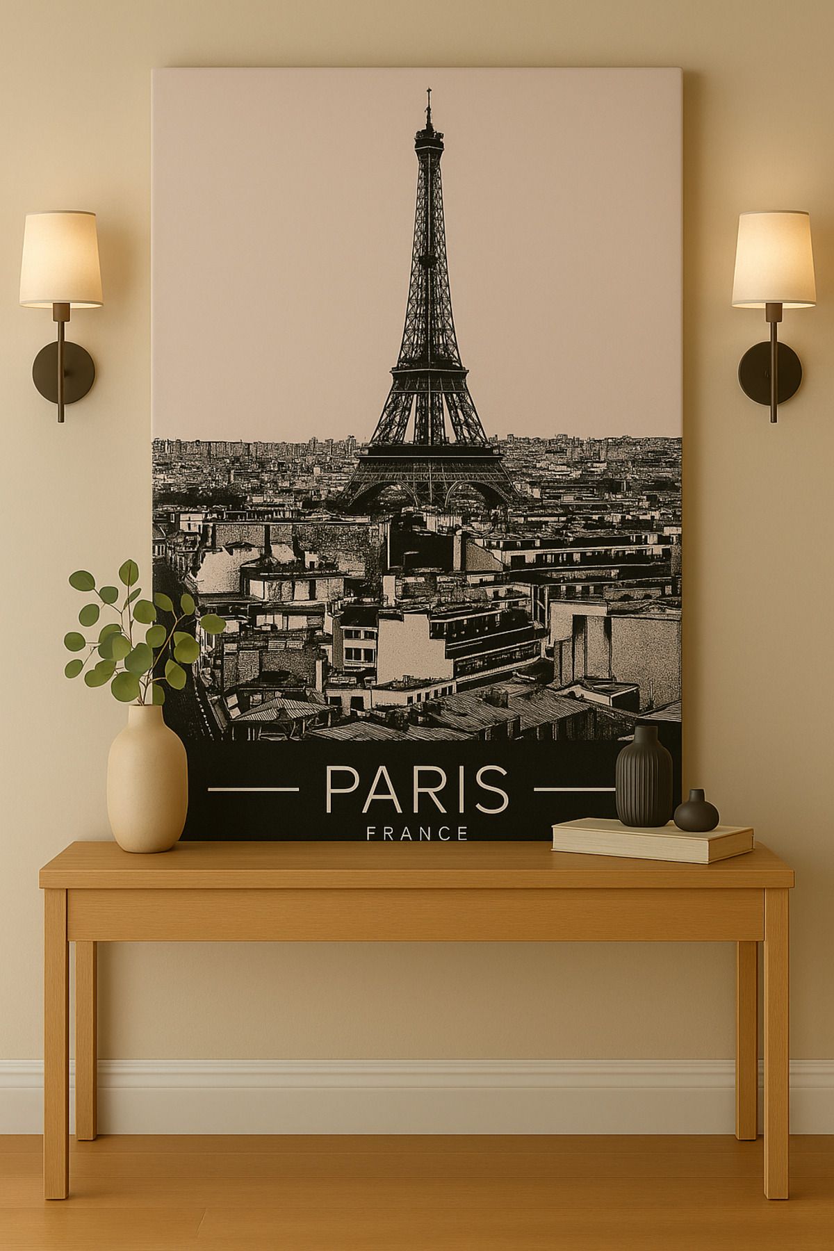 BGV HOME Paris Şehir Silüeti ve Eyfel Kulesi Kanvas Tablo