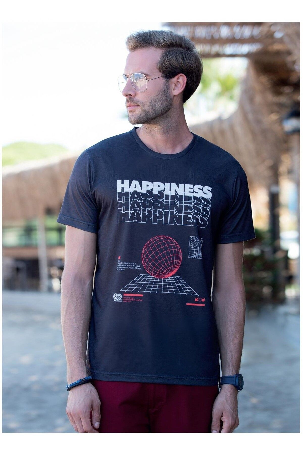 Masimar Erkek Dijital Baskılı Bisiklet Yaka T-shirt