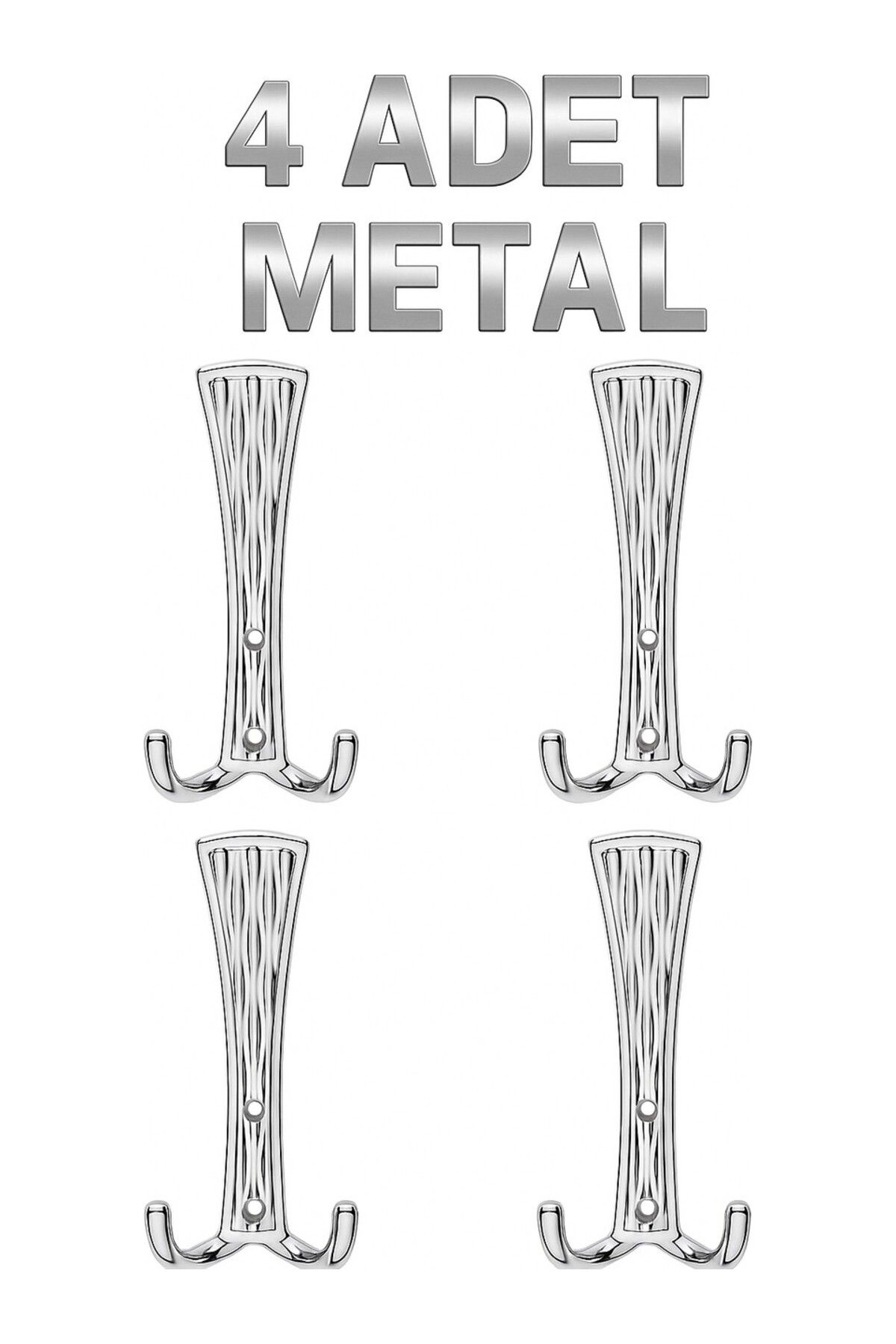 onderhomestore Troy Portmanto Vestiyer Duvar Dolap Elbise Askısı Krom Metal Mobilya Kapı Askılığı Askılık (4 Adet)