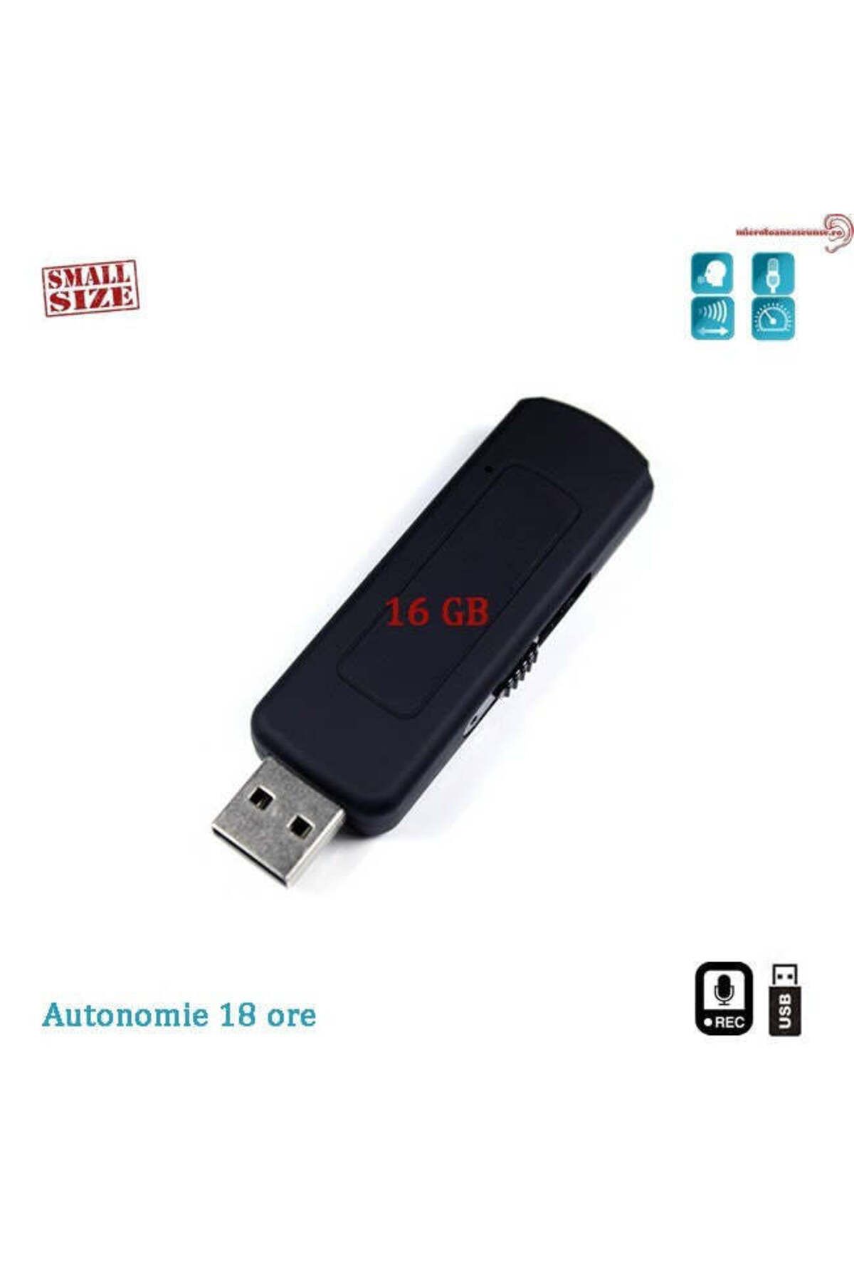Minitechnics-16Gb USB memory stick recorder - 296 hours, voice activation function - professional model 1