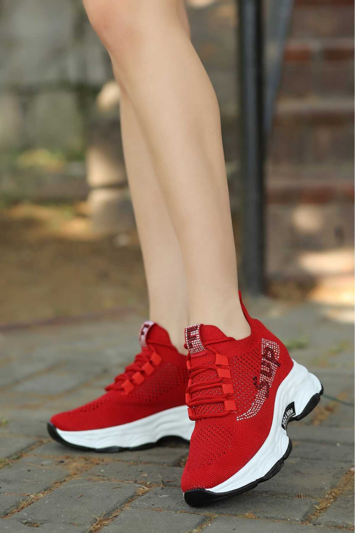 LEYDİ SHOES FRM SUP KIRMIZI TRİKO SPOR görsel 2