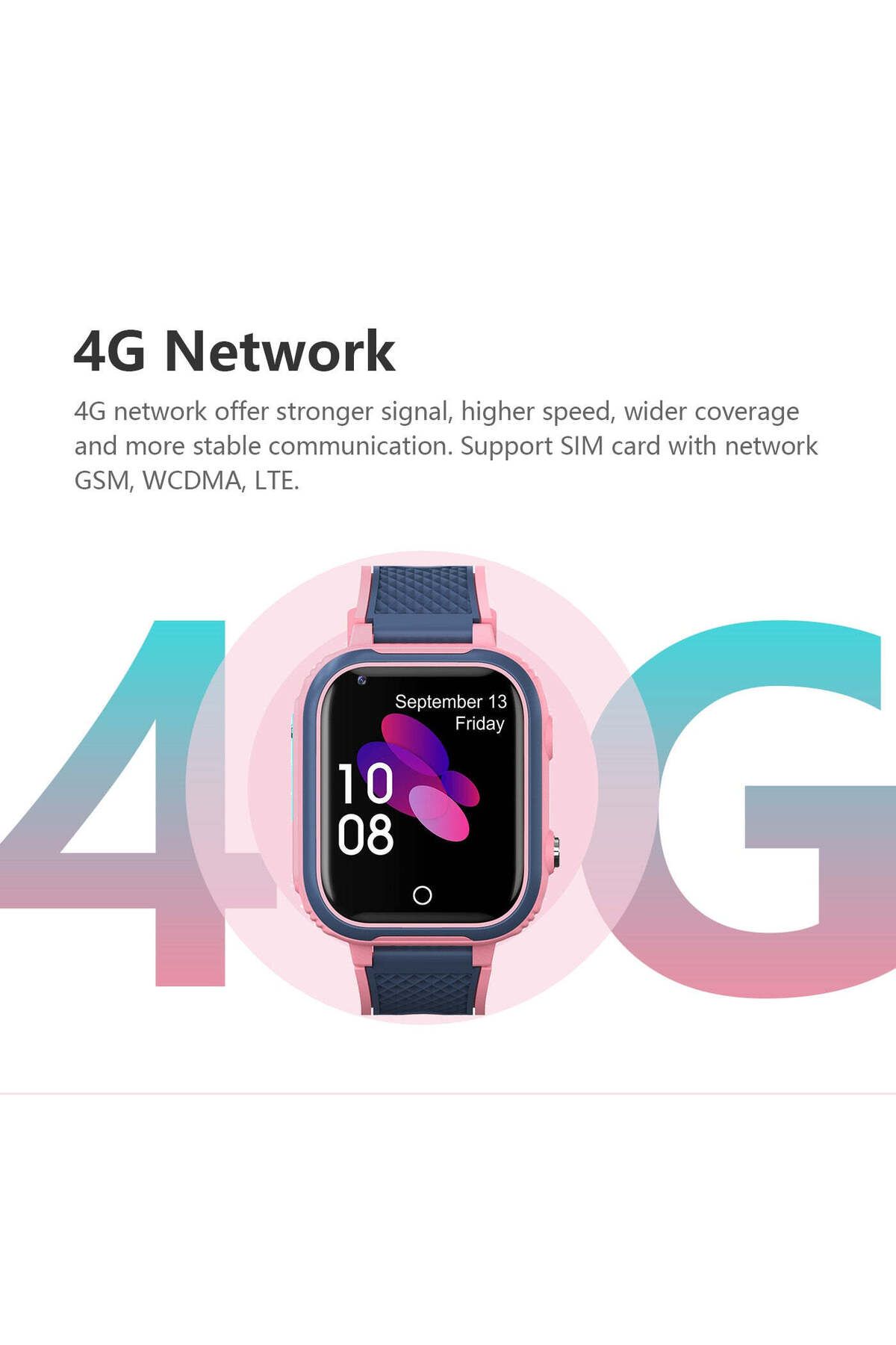 Minitechnics-Smart watch for children with GPS location, video calling, Geofence, Android and IOS application, Pink Ro 4