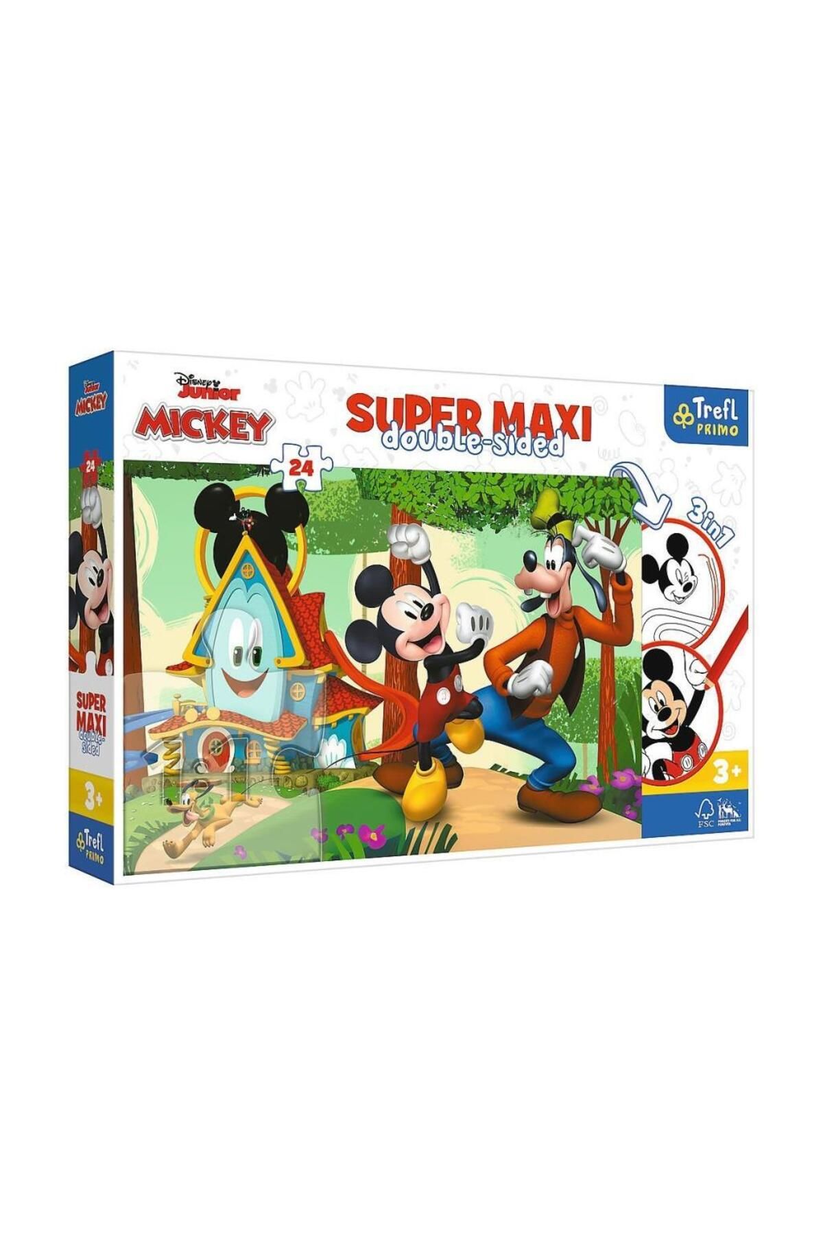BLACK SPACE Nessi World PUZZLE-41012 Süper Maxi Mickey 24 Parça Çocuk Puzzle