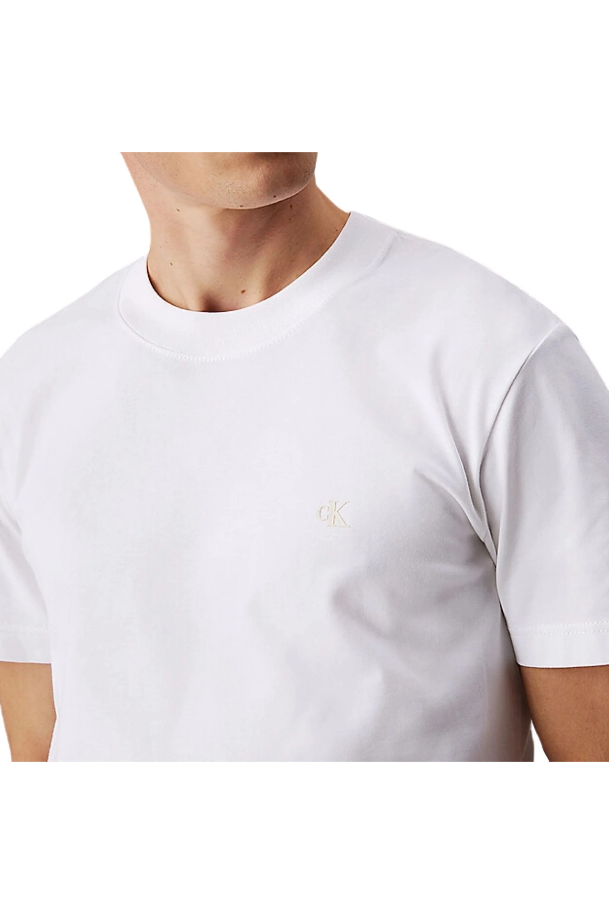 تیشرت مردانه سفید کلوین کلاینCalvin Klein | J30J326683 YAF اورجینال - تصویر 2