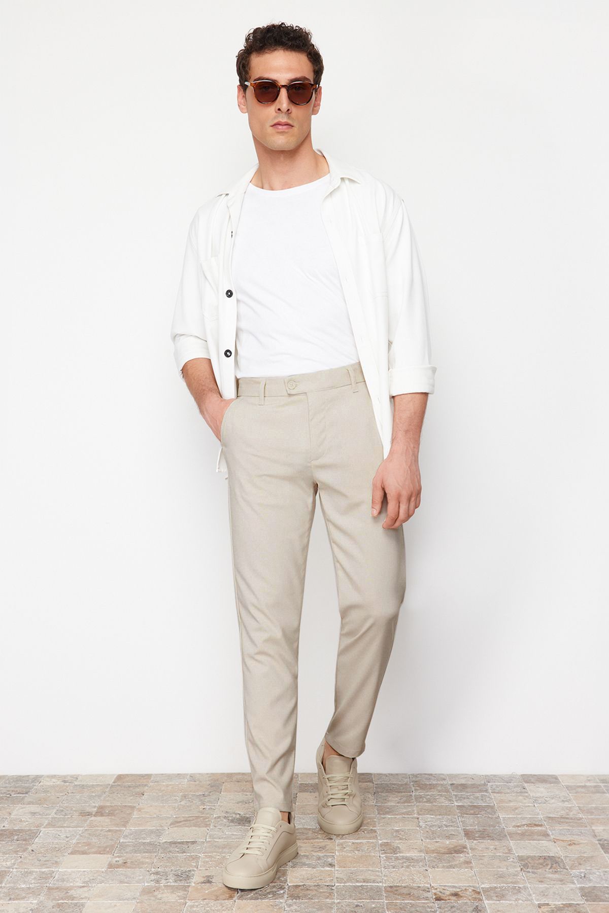 Trendyol Collection-Штани-чинос Tas Slim Fit італійського крою TMNAW23PL00034 з тканини чинос TMNAW23PL00034 3
