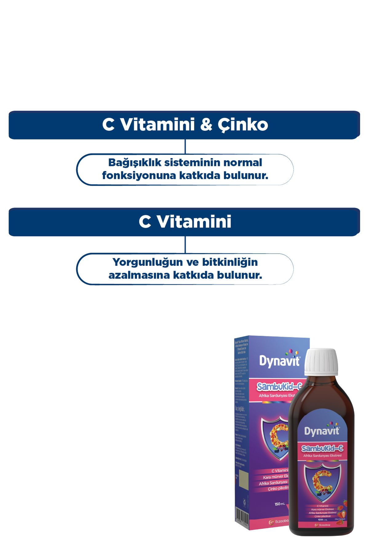 Dynavit-Sambukid-C Syrup - 150 ml Black Elderberry Extract with Vitamin C and Zinc African Geranium Extract 5