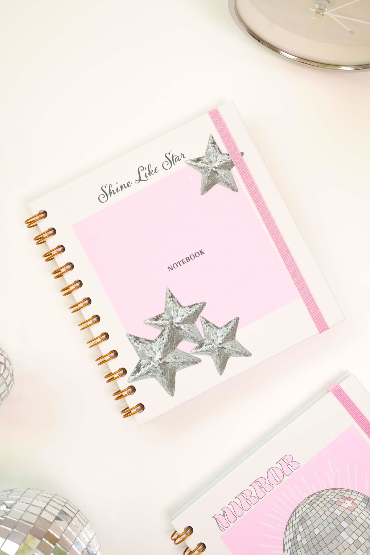 Matt Notebook-15X15 cm Square Set of 2 Spiral Line Undated Notepad 4