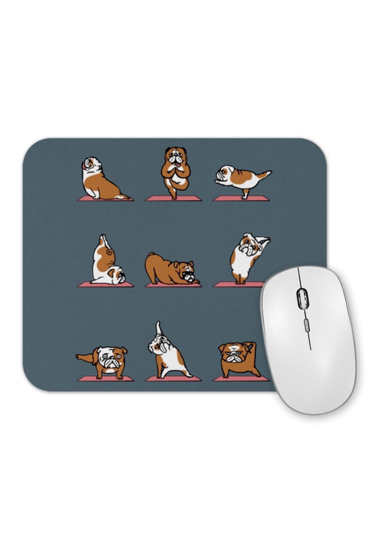 Bulldog Yoga Pug Köpek Mouse Pad