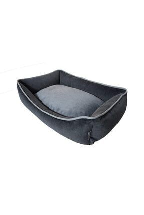 Lüks Visco Dolgulu Tüplü Sistem Fermuarlı Yıkanabilir Flip-pool Kedi Köpek Yatağı Small 60x40cm H-blck
