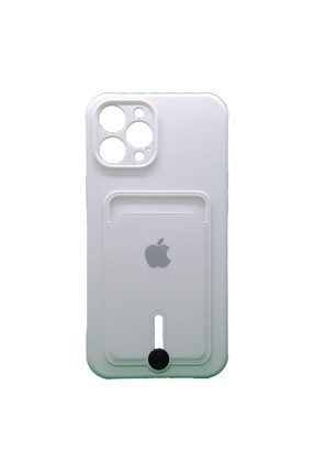Apple Iphone 12 Pro Max Uyumlu Logolu Kartlıklı Kamera Korumalı Kılıf Lansman Card Case lancc12promax