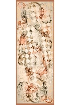 Krem Kiremit Şal Barok Desen Dora Seri Eşarp Askısı Ile Birlikte 15260