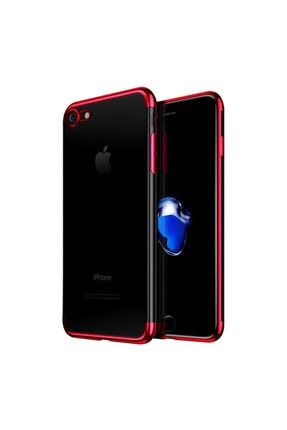 Iphone 7 8 Se Uyumlu 2020 Kılıf 4 Köşe Kaplama Şeffaf Silikon Kırmızı klfdortkose.ip7