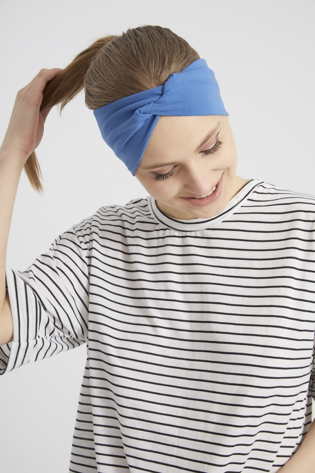 Derin Mavi, Butik Tasarım Kadın Bandana Saç Bandı, Ekstra Yumuşak, Esnek, Doğal, Pamuklu Penye 7