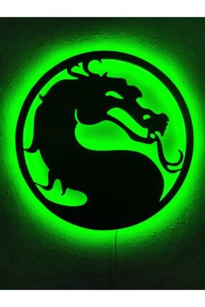 Mortal Kombat Ejderha Led Işıklı Ahşap Tablo diablo