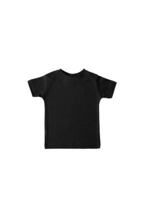Siyah Pamuklu Bebek Tişörtü 3 Yaş Kız Erkek Tshirt 1. Kalite Yerli Imalat Süper Fiyat HMBT100110004