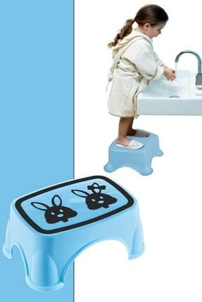 Banyo Taburesi Bebek / Çocuk Yükseltme Basamağı Kaymaz Tabanlı Mavi JT-1034