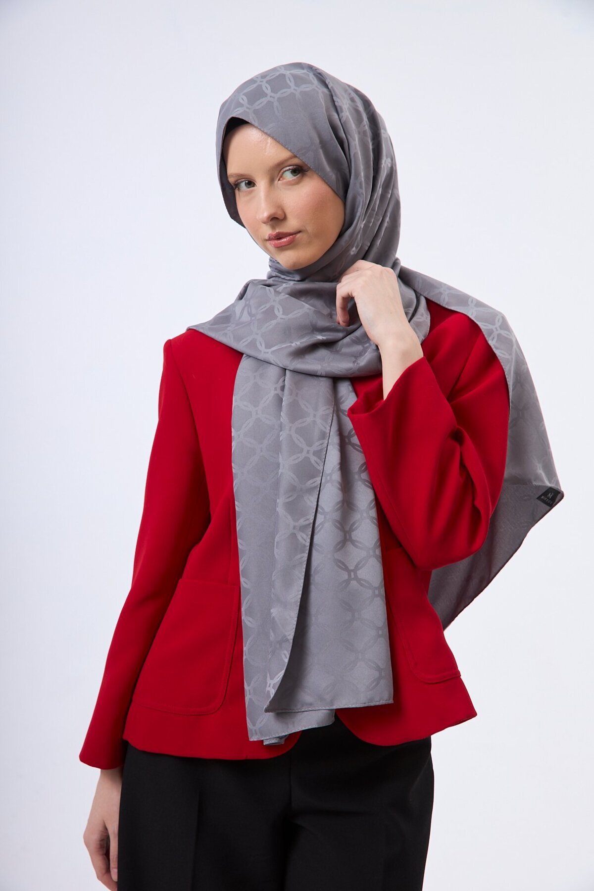 MİRSOY SCARF Lina Desen Kaymaz jakarlı Şal görsel 5