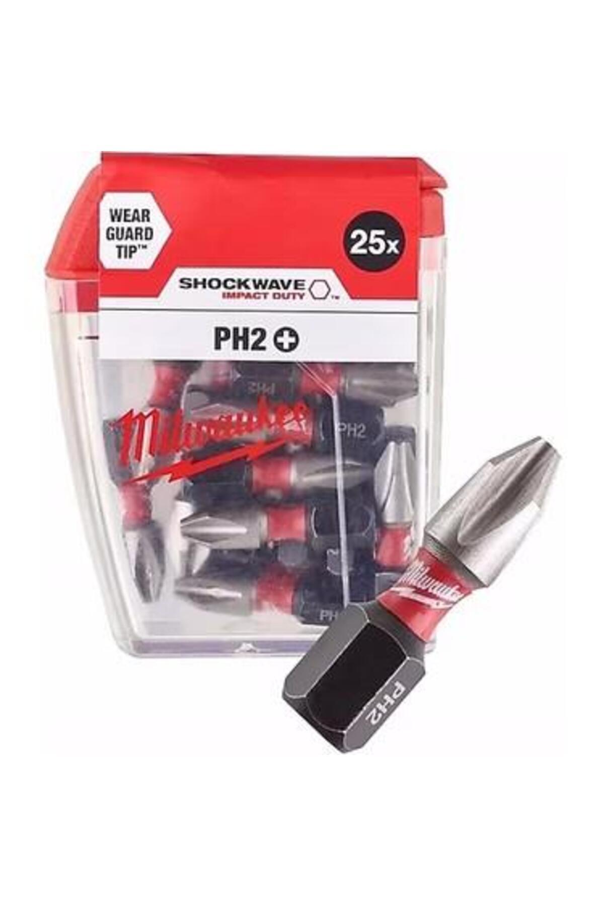 Milwaukee Bits Uç Matkap Ucu Tornavida Ucu Vidalama Ucu Ph2-25mm T4932430853 - 25 Adet