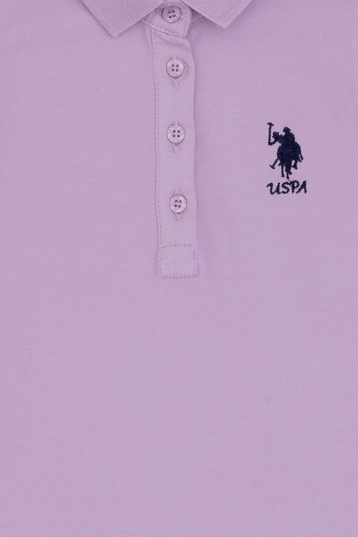 U.S. Polo Assn.-Girls Lilac Polo Collar Sleeveless A-Form Basic Knitted Dress 50306052-Vr034 5