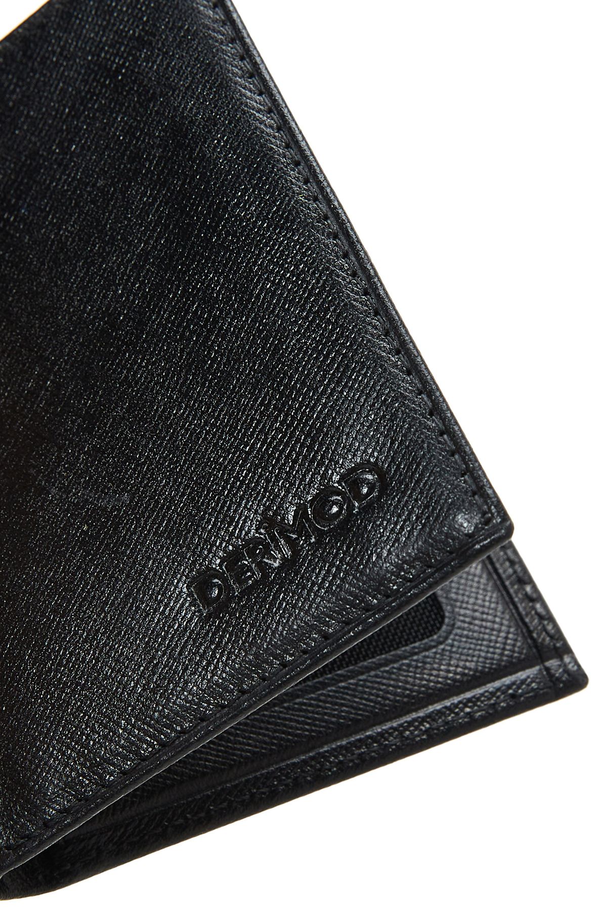 Derimod-Black Leather Men's Card Holder - 000a2d3012cv 8