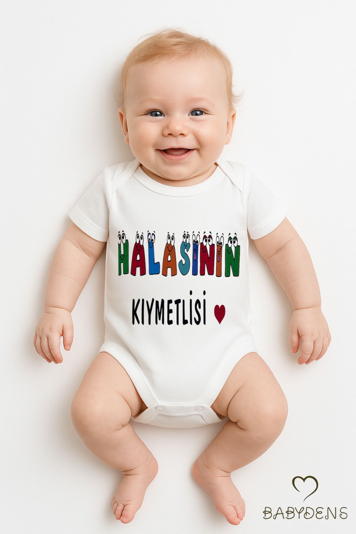 BABYDEN'S Halasının Kıymetlisi Yazılı Çıtçıtlı Bebek Body Tulum Zıbın | %100 Pamuk | 0-3 Ay - 24 Ay