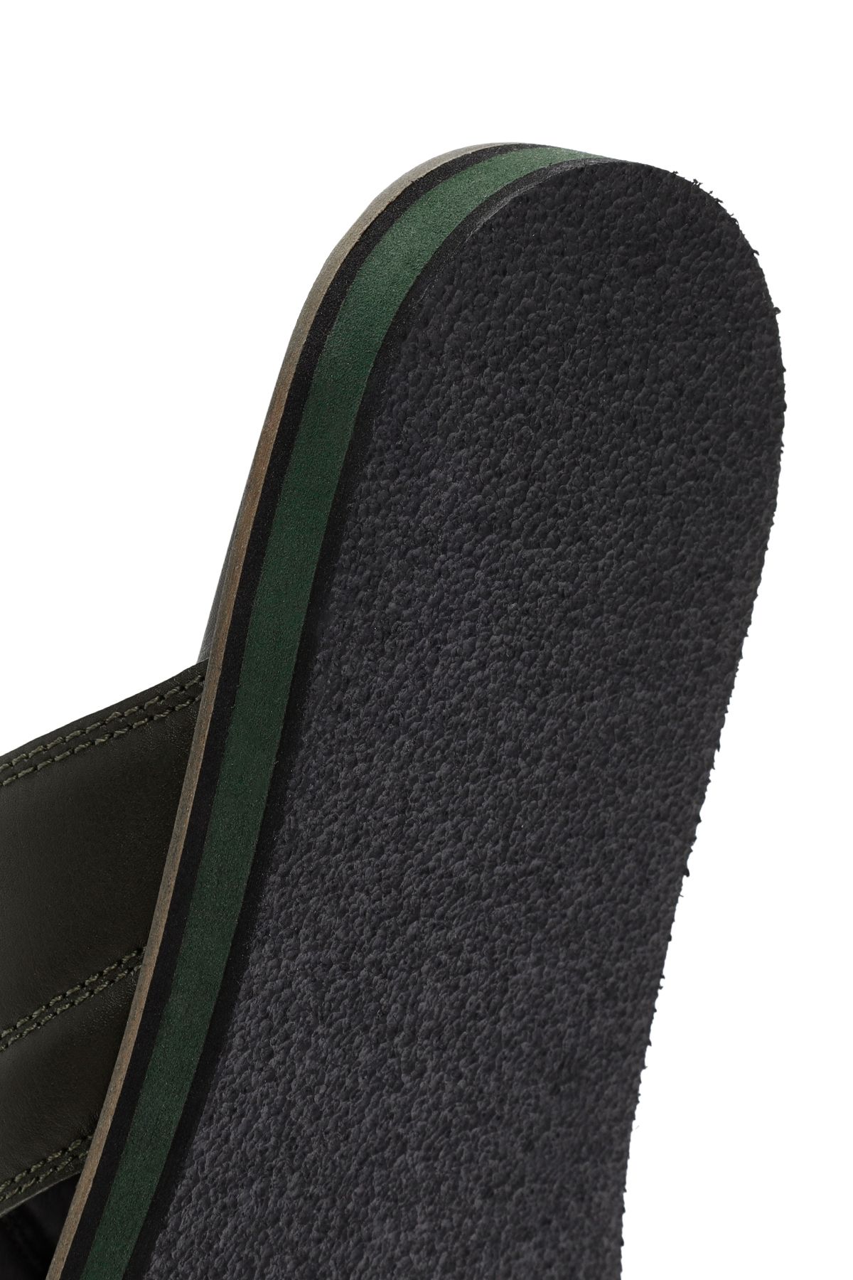 Derimod-Khaki Men's Leather Casual Slippers - Banded, 24SFD625718 8