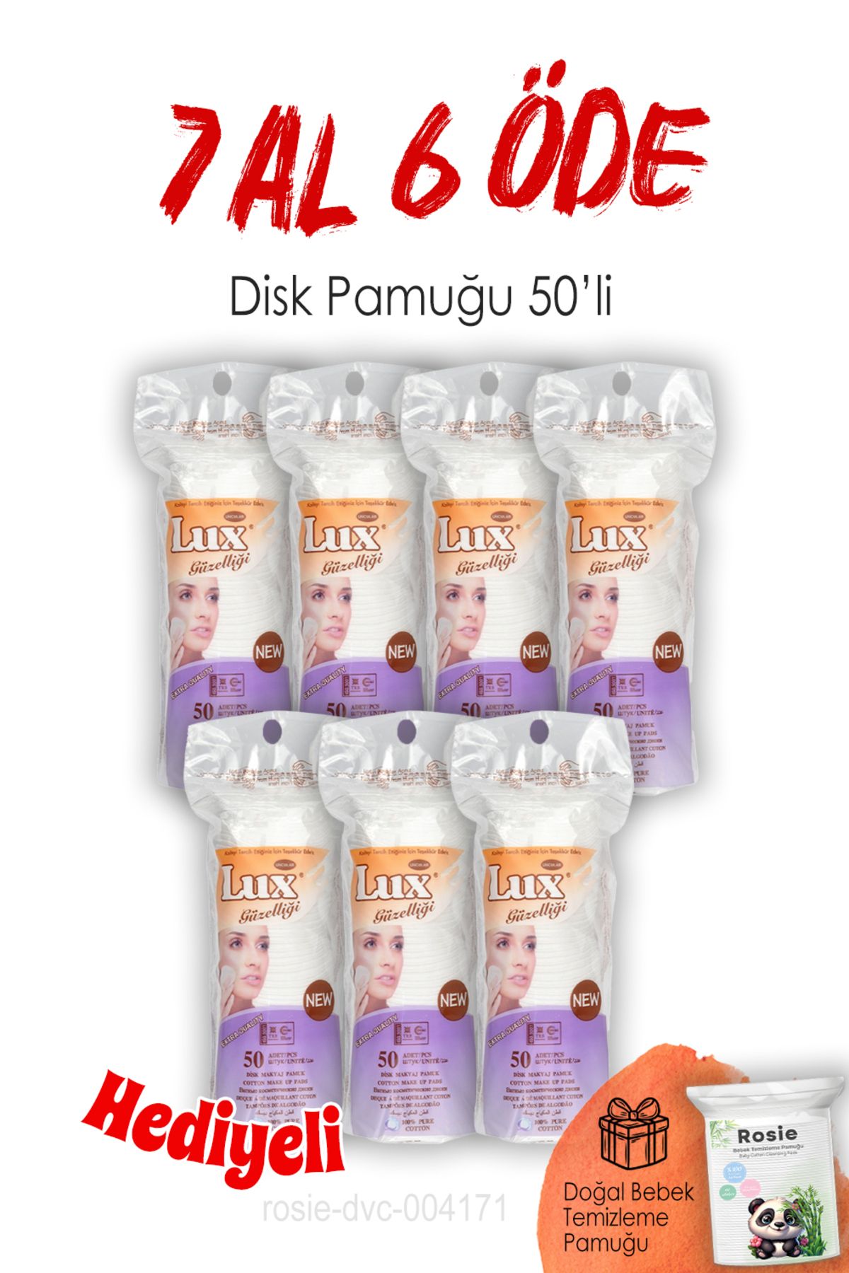 LUX 50'li Disk Makyaj Pamuğu 7 Al 6 Öde Ve Rosıe