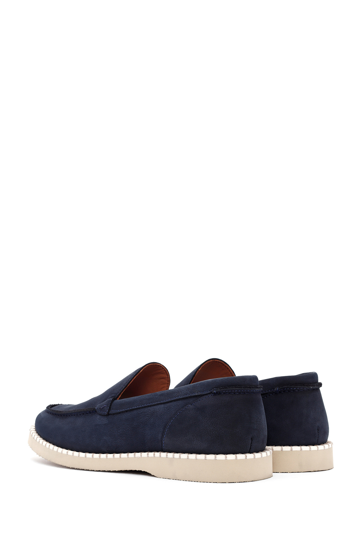 Derimod-Men's Navy Blue Nubuck Genuine Leather Penny Loafer Shoes Casual Daily Shoes 24Sfd6361V3 5