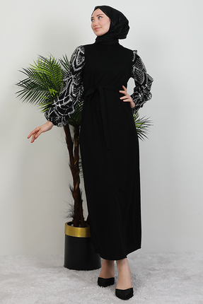 giz astore Defne Tesettür Elbise Siyah