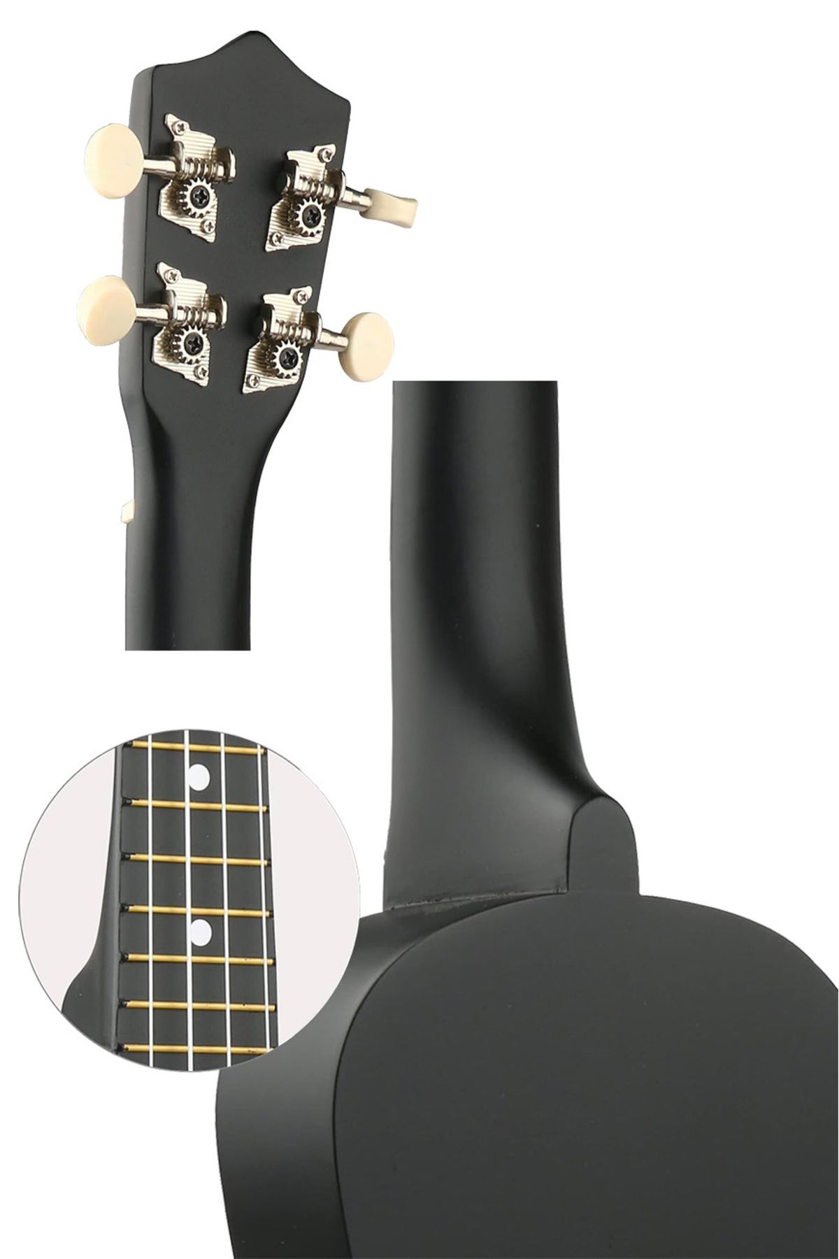 Midex-Ukx-901bk Ukulele soprano negru (geantă METOD PENA) 4