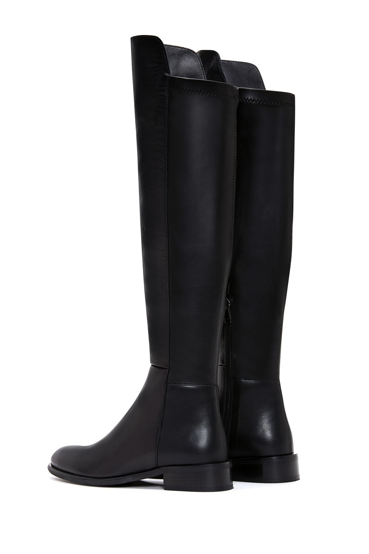 Derimod-Women's Black Zippered Leather Boots 24Wfd 280418 7