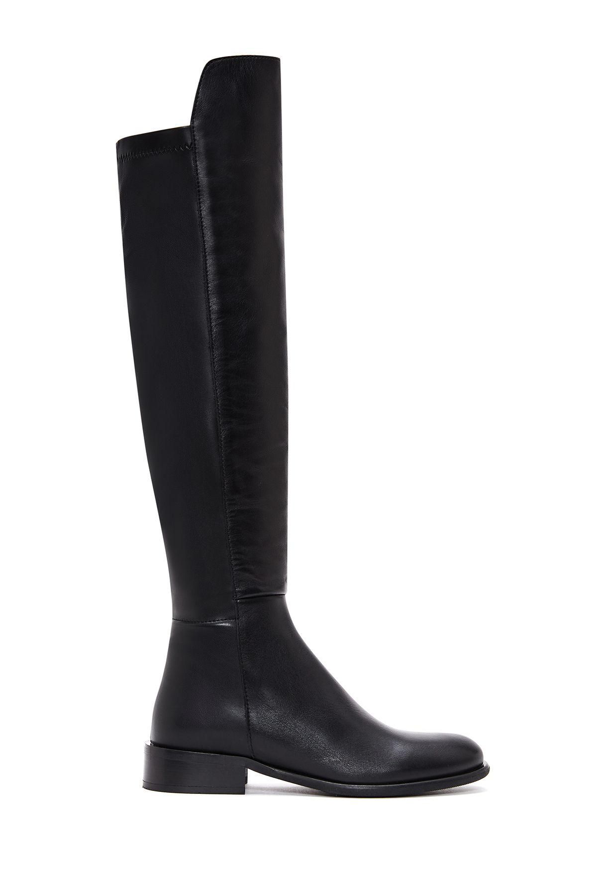 Derimod-Women's Black Zippered Leather Boots 24Wfd 280418 1