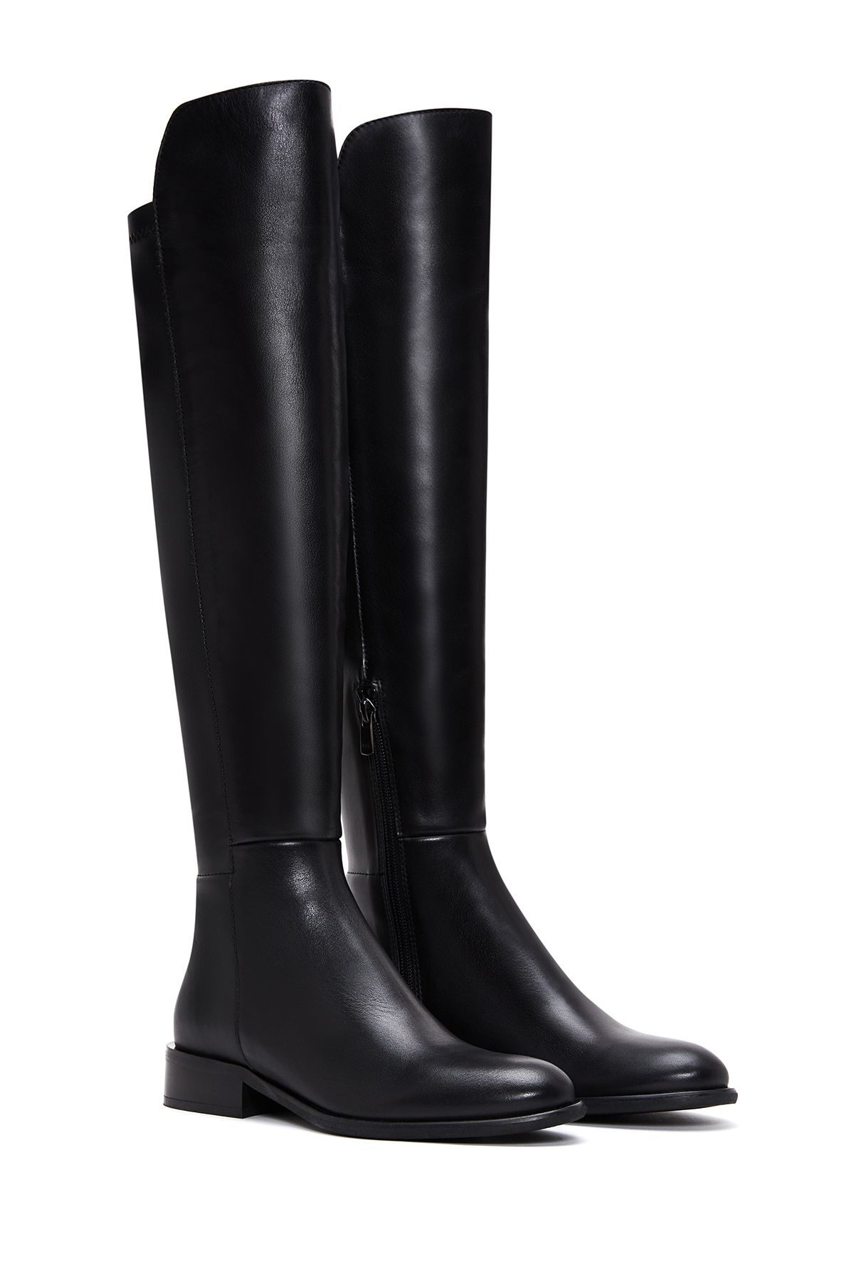 Derimod-Women's Black Zippered Leather Boots 24Wfd 280418 5