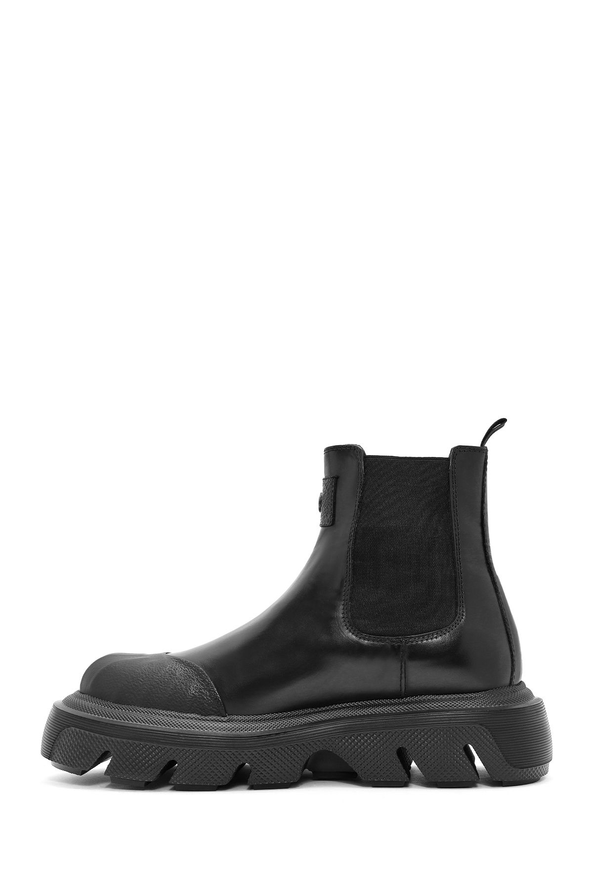 Derimod-Men's Black Thick Soled Leather Chelsea Boots 24Wfd 650418 2