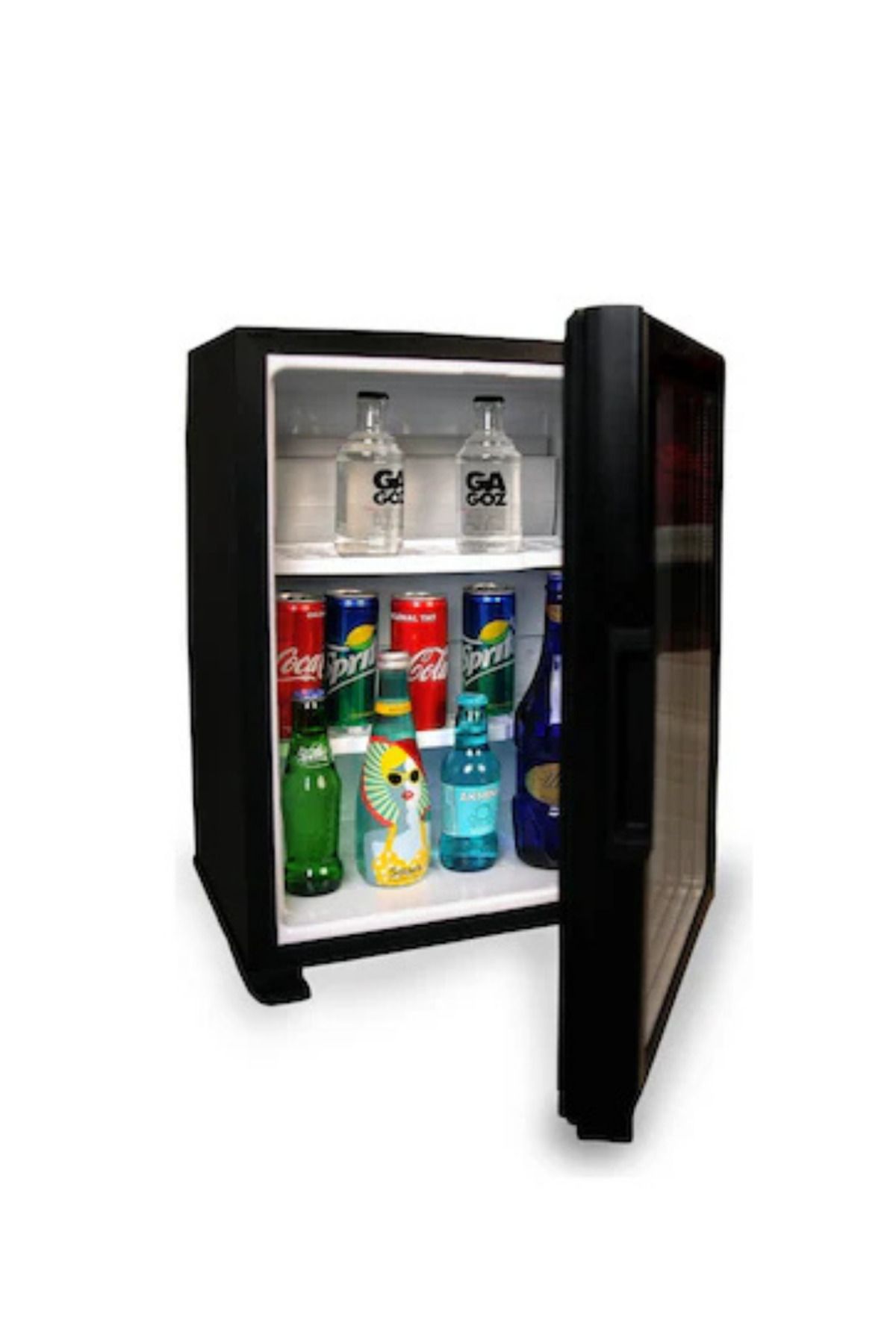 ISM Otel Tipi Mini Buzdolabı Minibar Cam Kapılı Sessiz Siyah İçecek Soğutucu
