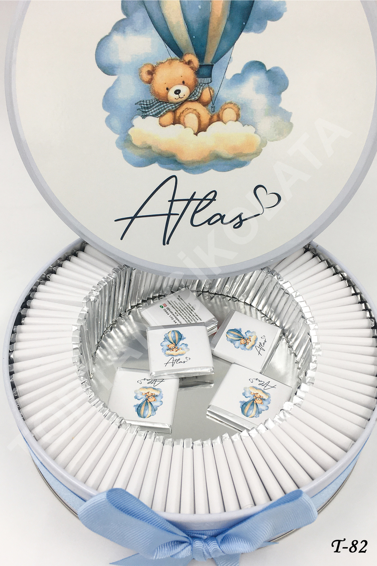 KAKAO AĞACI 100 Adet Balonlu Ayıcık Erkek Bebek Çikolatası fotoğrafı 2 (önizleme)