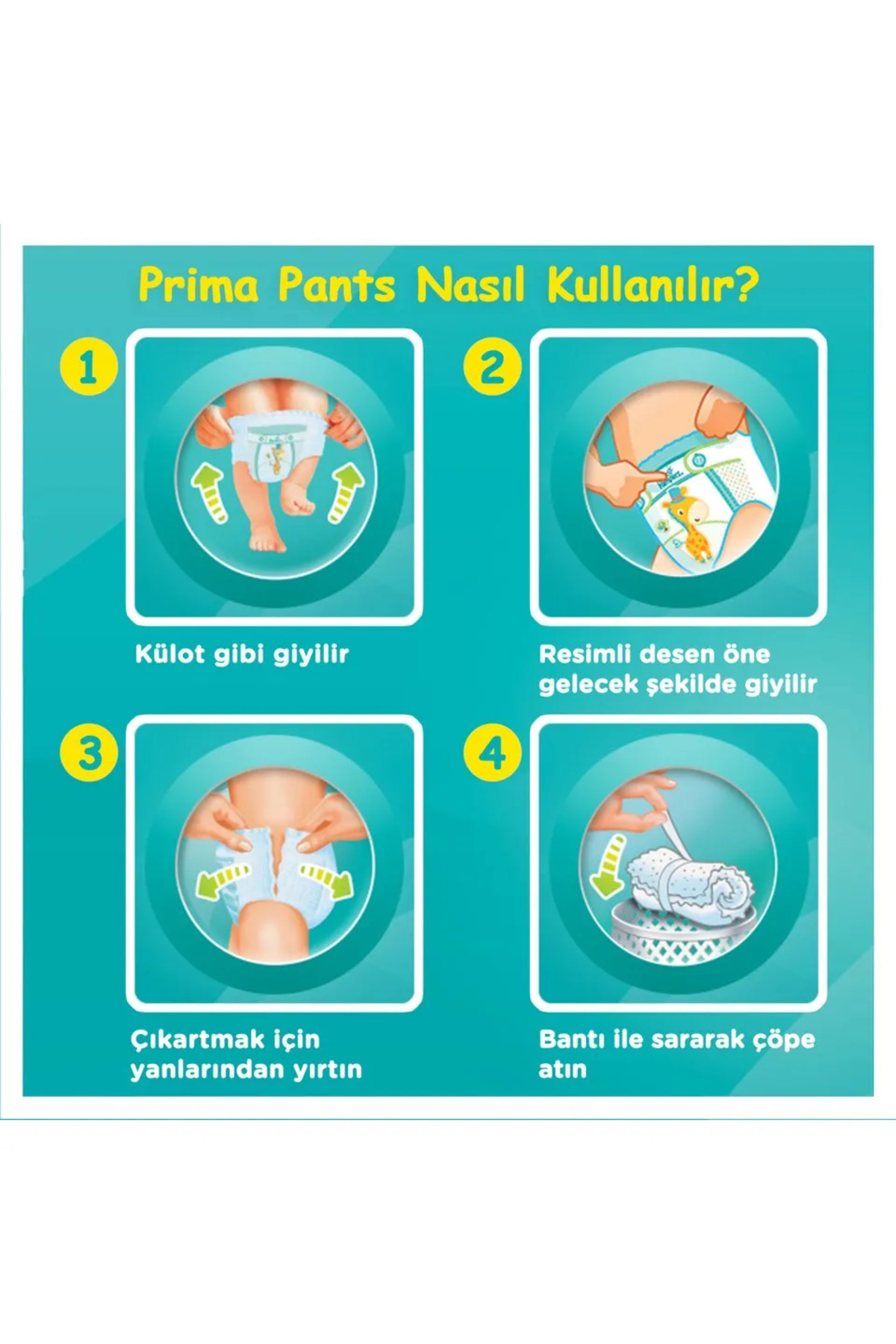Prima Pants Külot Bebek Bezi 3 Beden 104 Adet Mini ( 26*4) fotoğrafı 4 (önizleme)