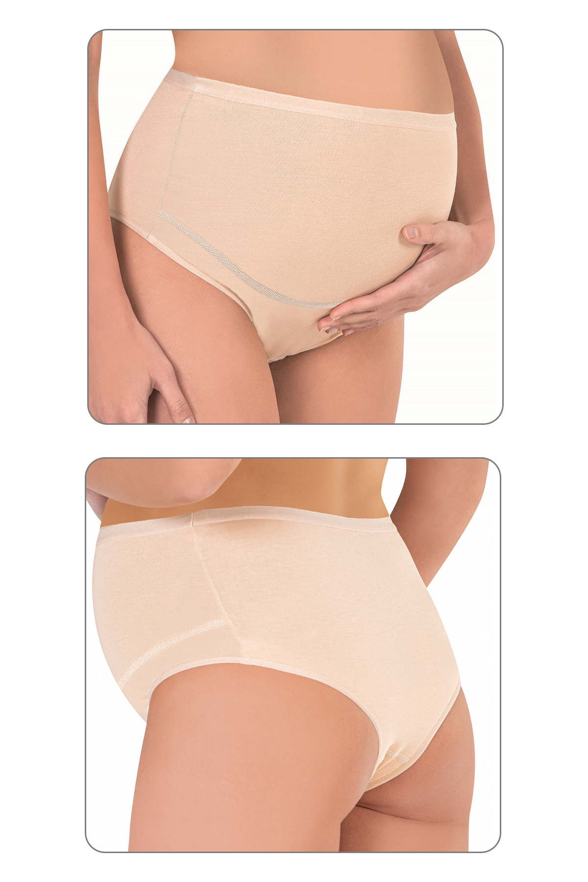 ÖZKAN underwear Özkan 23582 3'lü Paket Kadın Siyah Beyaz Ten Rengi Pamuklu Likralı Süprem Hamile Lohusa Yüksek Bel B fotoğrafı 7 (önizleme)