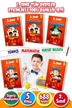 Harika Kitap 2.sınıf Tüm Dersler Soru Bankası 5 Kitap Etkinlikli Çalışma Kita...