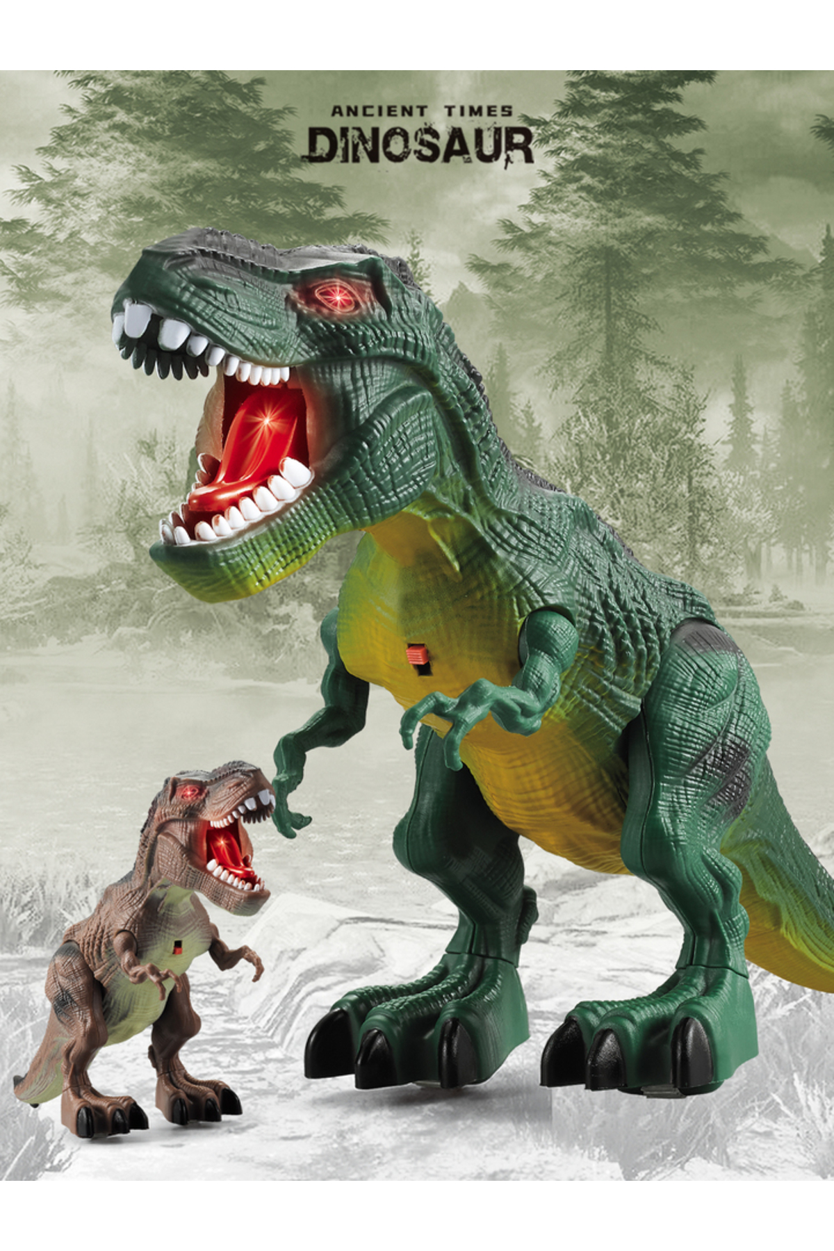 اسباب‌بازی دایناسور سبز برای کودکان ۳ سال به بالا، مدل دایناسور صوتی-تصویری الکتریکی، ربات دایناسور الکترونیکی متحرک