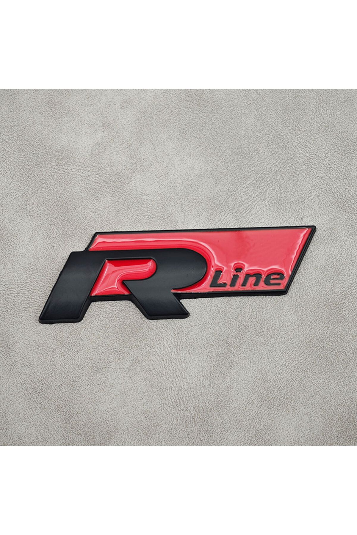 Choice-ملصق شعار Rline معدني ثلاثي الأبعاد باللون الأحمر والأسود، شعار R Line، شعار شبكة السيارة الأمامية، ملصق صندوق السيارة الخلفي لفولكس فاجن 1