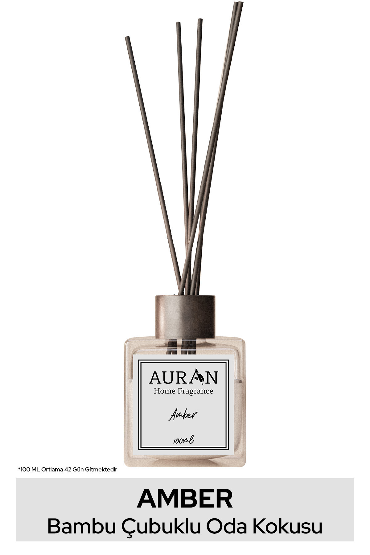 AURAN Amber - Amber Kare Bambu Çubuklu Oda Kokusu 100ml