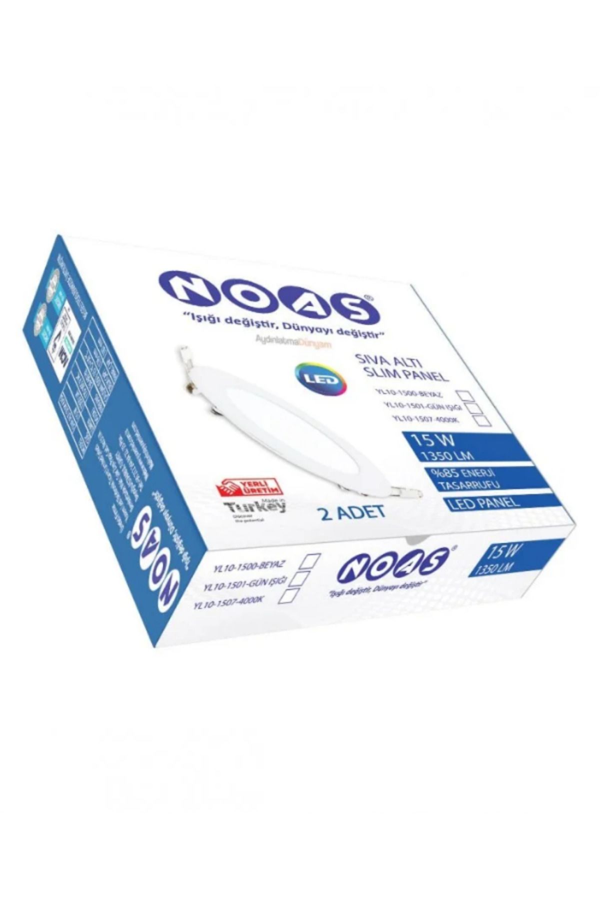 Noas 15W Sıva Altı Slim Led Panel 2 Adet Günışığı