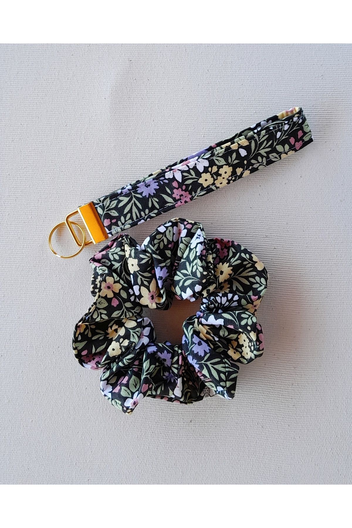 FASHION Scrunchie saç tokası ve bileklik anahtarlık seti