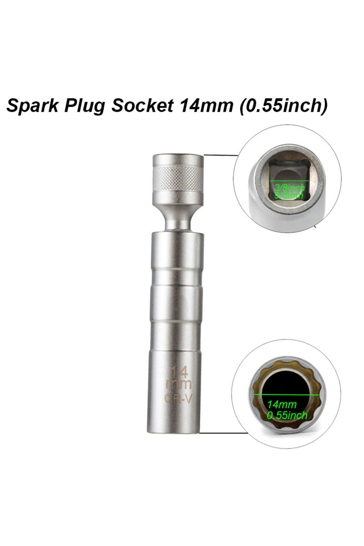 atooltour-Spark Plug Socket A Spark Plug Socket Wrench Adapter 14mm 16mm Install Replace Repair Kit Swivel Tor 1